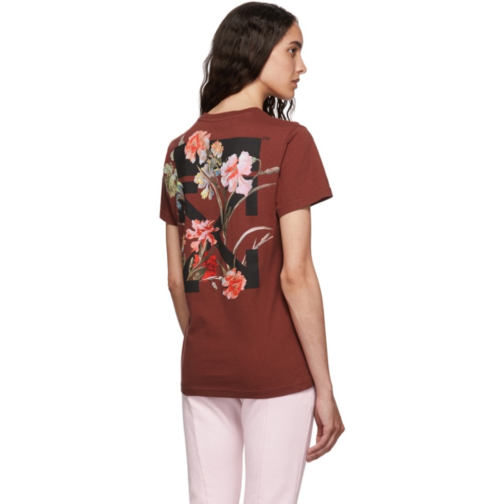 Off-white Red Flowers T-Shirt
